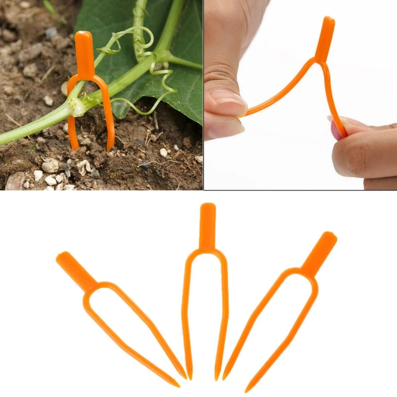 

Hot Garden Tool 50pcs Plant Clips Stolons Fixture Clamp Farming Strawberry Fork