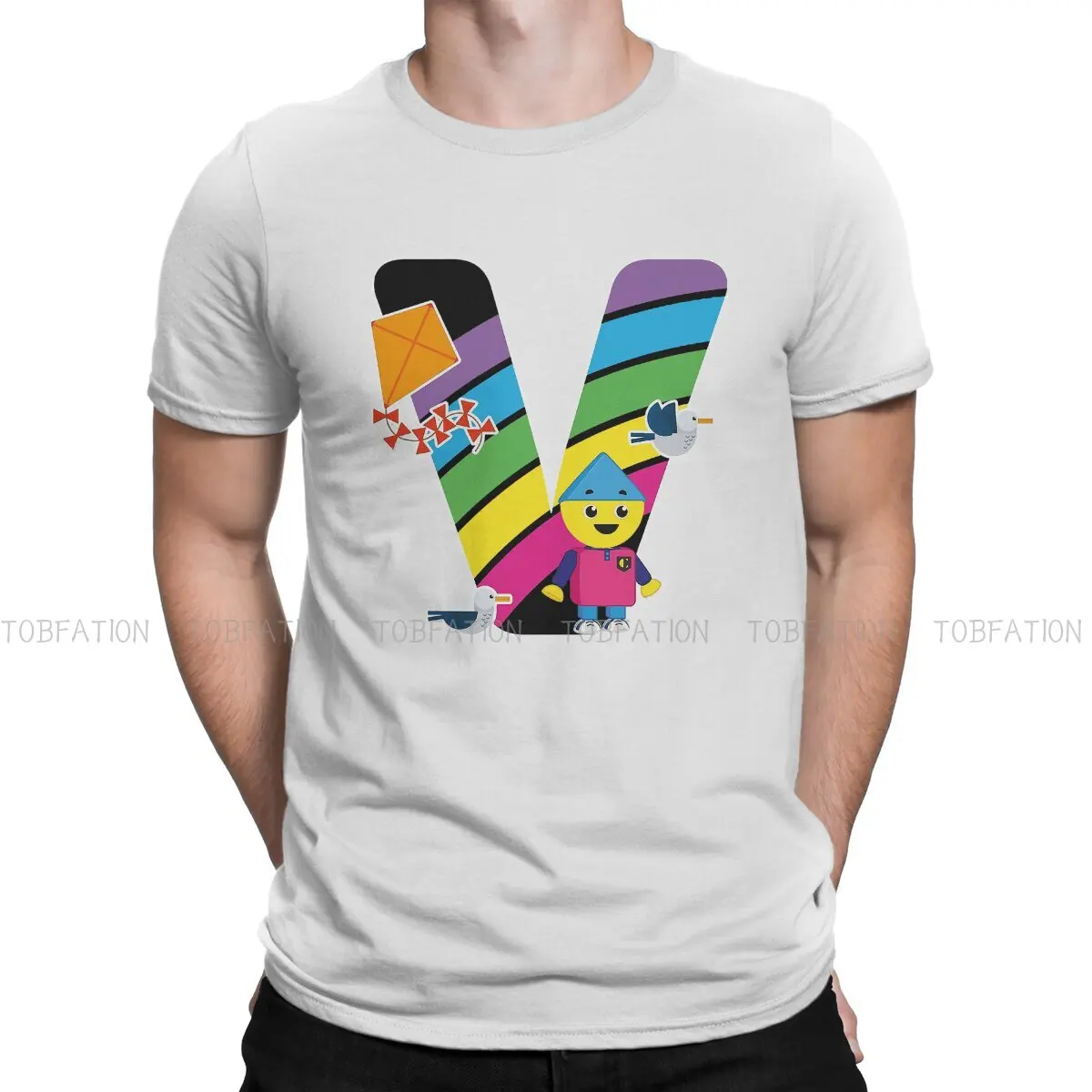 

Initial V Style TShirt Charlie's Colorforms City Children Comfortable New Design Graphic T Shirt Short Sleeve Hot Sale