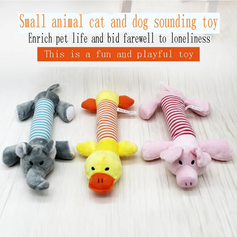 

Pet Plush Toys Dog Supplies Voice Four-legged Striped Duck Elephant Simulated Animal Pig Dog Toy