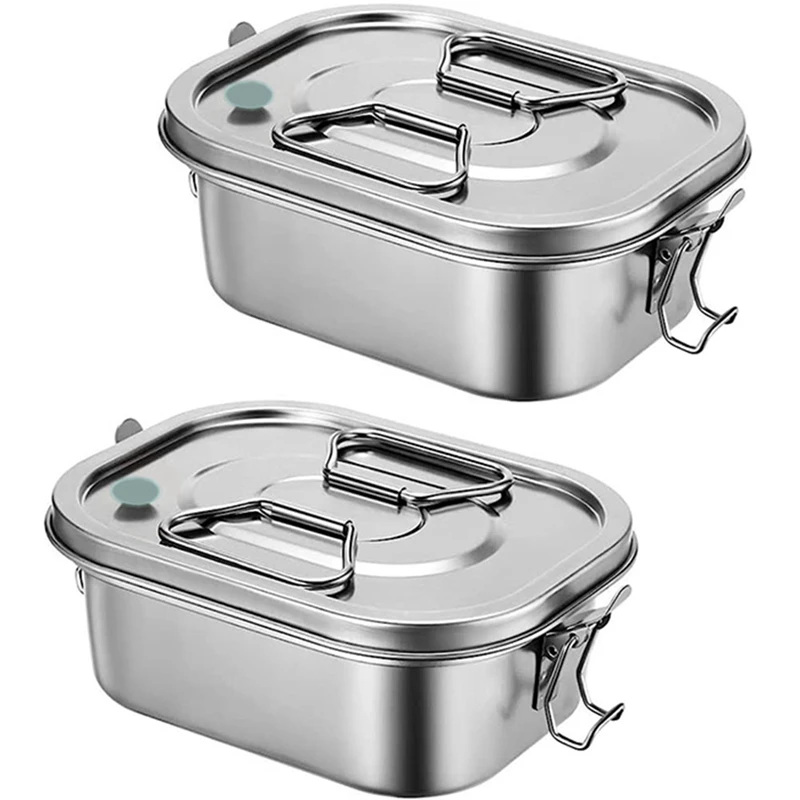 

Stainless Steel Lunch Box Lunch Box Container With Airtight Valve Handle Kids Adult Double Wall Metal