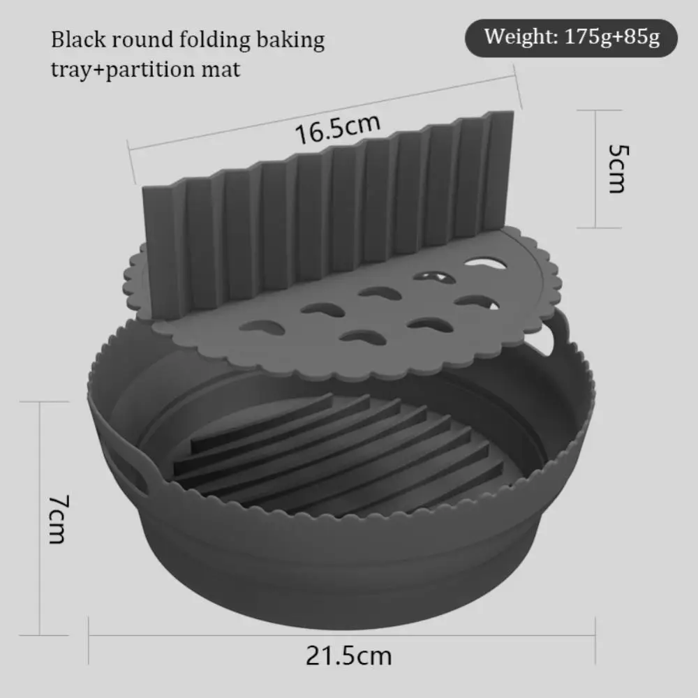 

Reusable AirFryer Pot Silicone Easy To Clean Oven For Round Liner Pizza Chicken Plate Grill Nonstick Pan Mat Air Fryer Accessory
