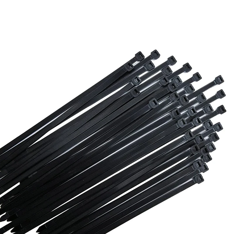 

Кабельные стяжки черного цвета в упаковке 300 мм X 7,6 мм УФ-стойкие Ультра с прочностью на растяжение 75 кг термостойкие прочные