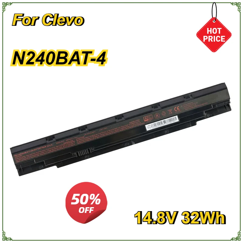N240BAT-4 Аккумулятор для ноутбука Clevo N240PU N250BU N240JU N250JU N240WU N250WU NP3240 NP3245 6-87-N24JS-4UF3 N240BAT-3 32