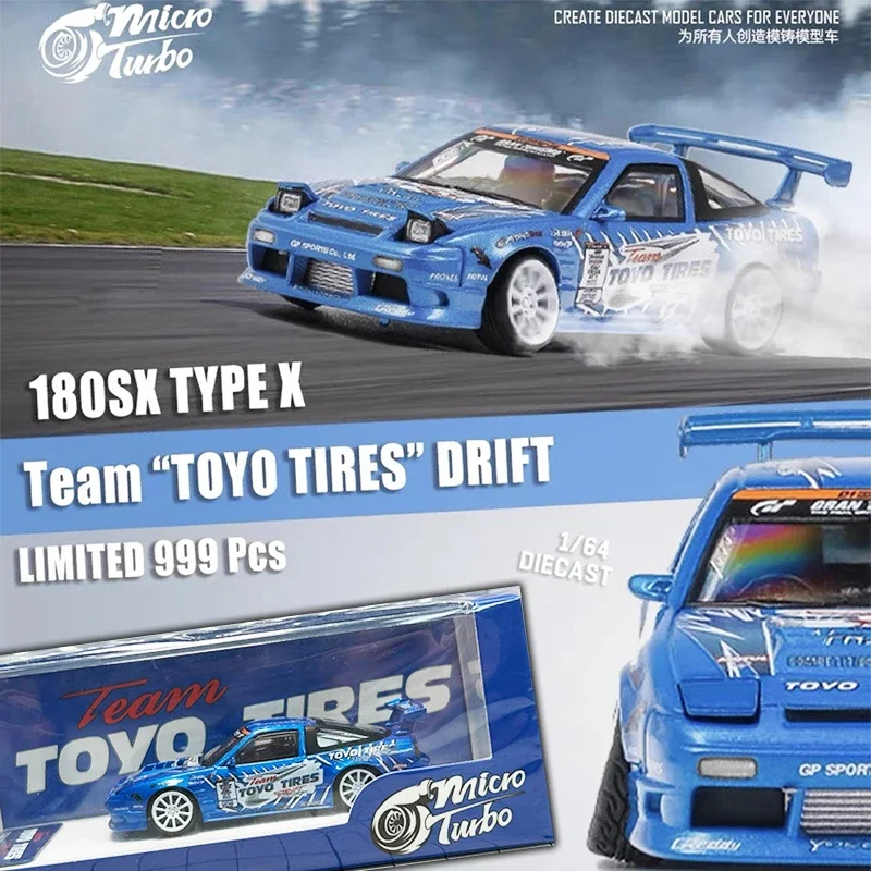 

MT In Stock 1:64 180SX TYPE X TOYO TIRES DRIFT Diecast Diorama Car Model Collection Miniature Carros Toy MicroTurbo