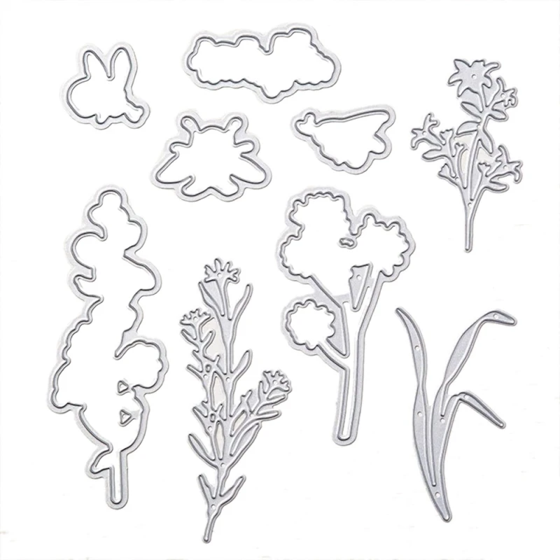 

Leaves Flowers Dies And Stamps Sets For Card Making DIY Scrapbooking Honey Bee Metal Cutting Dies And Clear Stamps