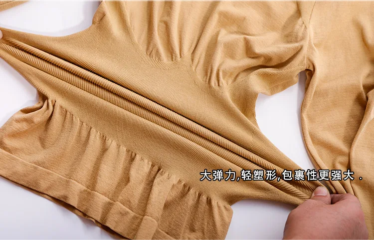 2022 Autumn Winter Womens High Elasticity Thermal Underwear Set Basic Pullover Intimate Long Sleeves Classic O Neck Body Shaper