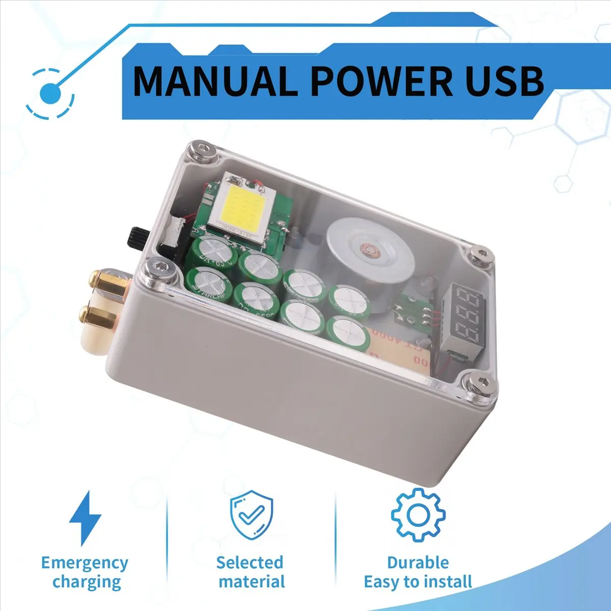 (DT93) Ручной генератор для кемпинга с USB-зарядкой, портативный аккумулятор для экстренной зарядки телефона (art.: 3920dbc3ef481) - 3920dbc3ef481