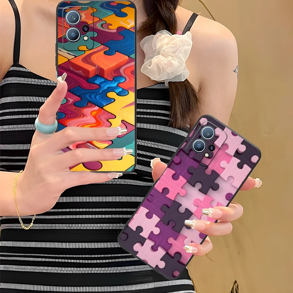 Чехол для мобильного телефона Puzzle Pretty Fashion Huawei P60 P50 P40 P30 P20 P10 P9 P8 Pro Lite Plus черный