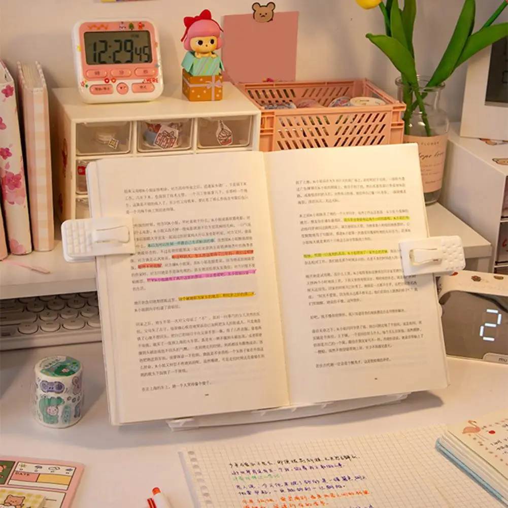 

Book Holder Practical Simple Installation Stable Fixing Dorms Supplies Reading Rack Reading Stand