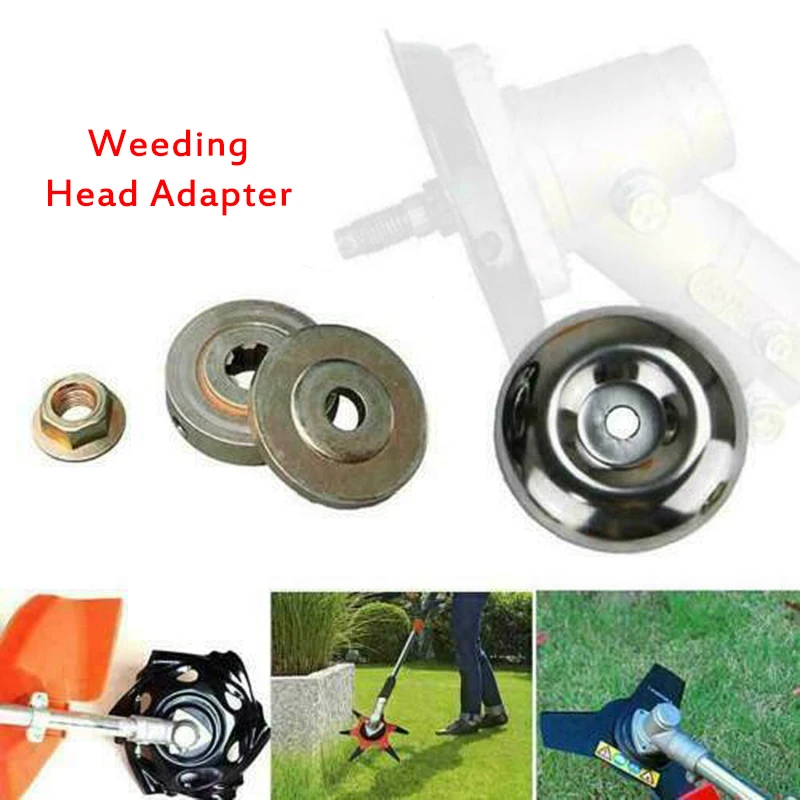 

Weeding Head Adapter Lawnmower Blade Adapter Nut Fixing Kit Universal Lawnmower Metal Gearbox Blade Replacement Accessories