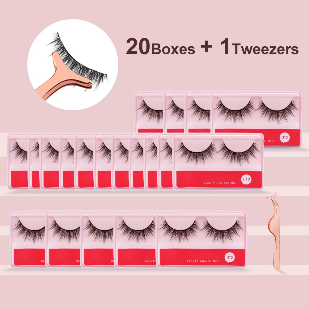 Etvite 3d Искусственные Соболь Накладные Ресницы 20 Пар Пушистых Мягких Натуральных