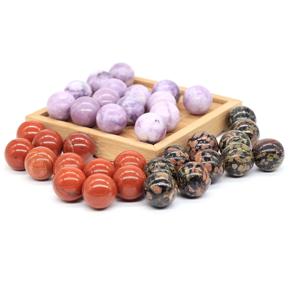 

20mm Round Bead Natural Non-porous Aura Crystal Agate Transfer Ball Polished Gemstone Energy Specimen Home Fish Tank Decoration