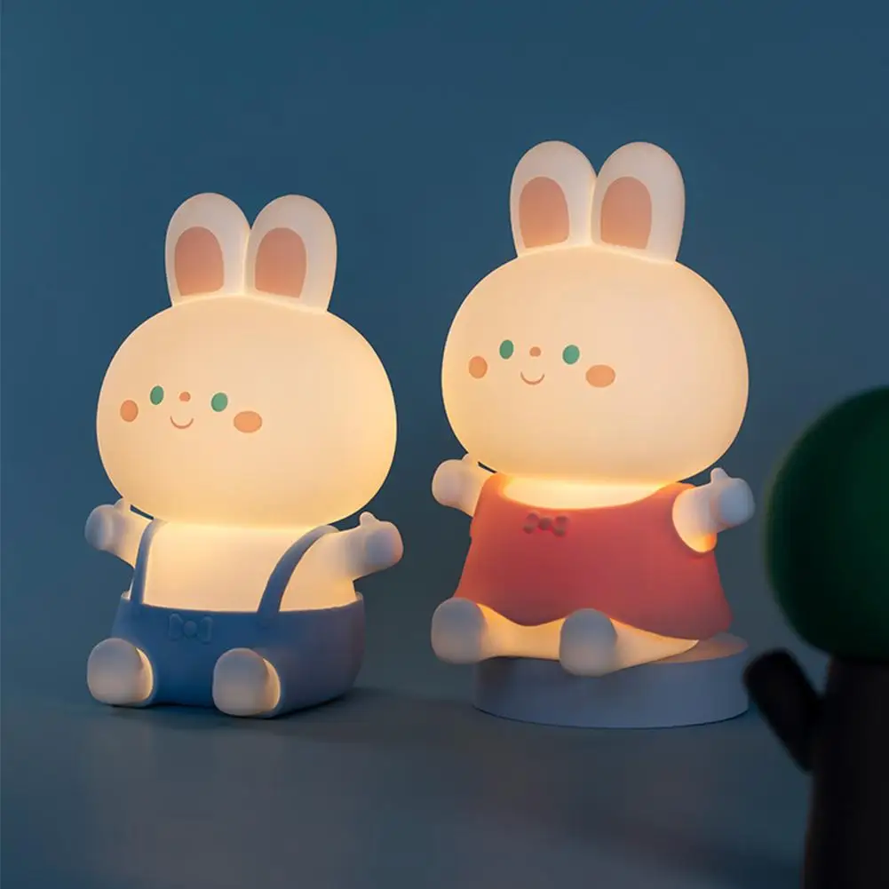 

Cute Rabbit Led Night Light Dimming Usb Charging Colorful Bedroom Bedside Lamp Children Birthday Gift for Bedroom Home
