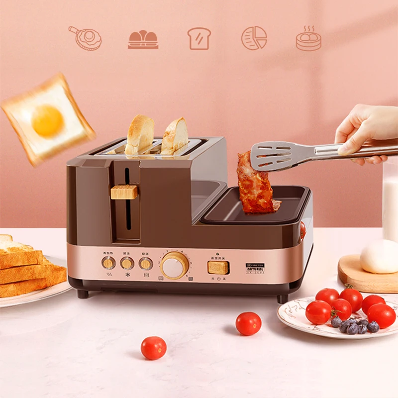 HX-5091 4 In 1 Multifunction Electric Breakfast Machine Toaster Sandwich Machine Household Frying Pan Bread Maker Egg Steamer