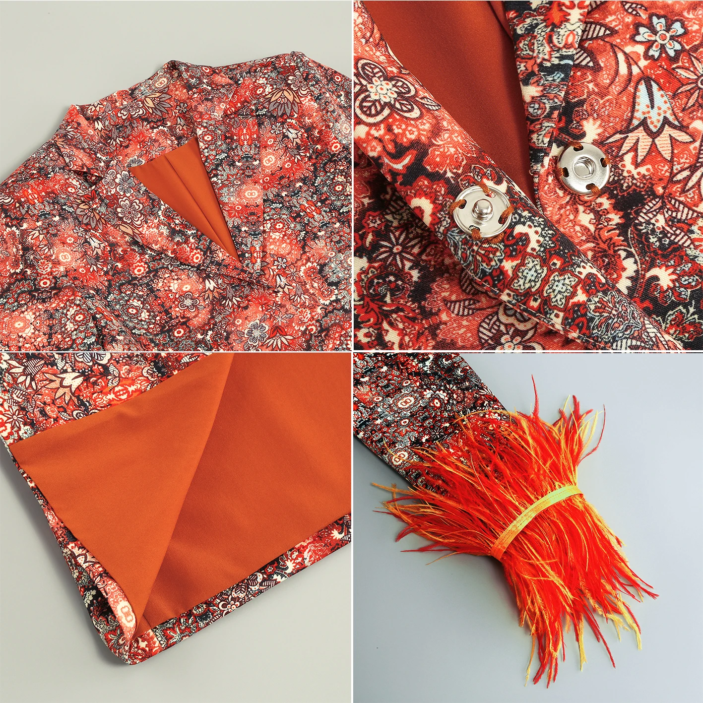 Fashion Long Sleeve Floral Feather Belt Ladies Blazer Suits For Women'S Coats Jackets Vestidos Para Mujer Festival Outfit Dress