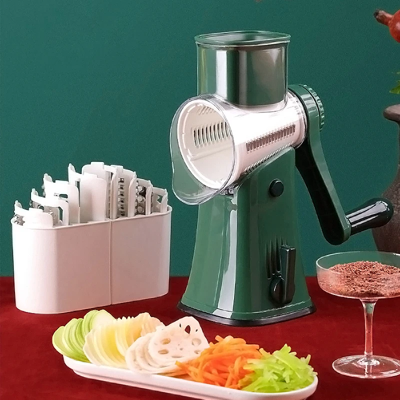 

5in1 Manual Slicers Manual Rotary Grater Vegetable Cutter Slicer Kitchen Tools Multifunction Fruit Veggie Chopper Shredder New