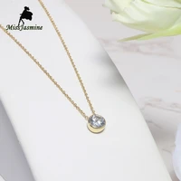 missjasmine pure gold 14k necklace with sparkling moissanite pendant for women trendy wedding party fine jewelry free shipping