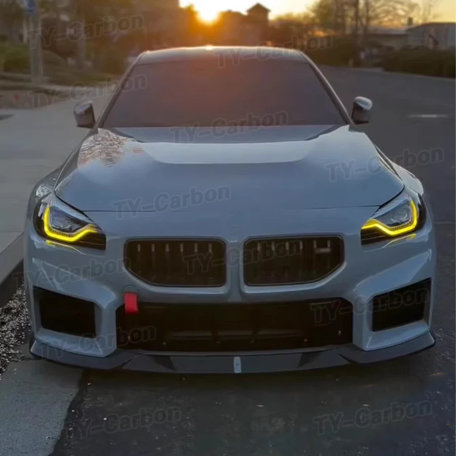 Фото Передняя решетка радиатора из сухого карбона в стиле A для BMW M2 G87 2023+  Сетчатая решетка переднего бампера, внешние аксессуары, аэродинамическая деталь, обвес. №5