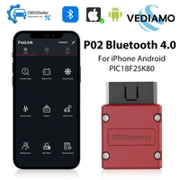 obd2 bluetooth4 0 code scanner p02 car fault code diagnostic tool faslink pic18f25k80 for iphone android free update pk elm327