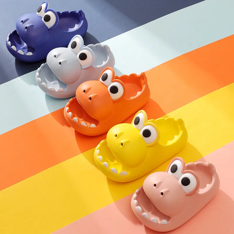 

Children'S Slippers Cute Dinosaur Anti Slip Thick Sole Shoes Summer Boys Girls Eva Protect Toes Baby Feet Wear Outside Slippers