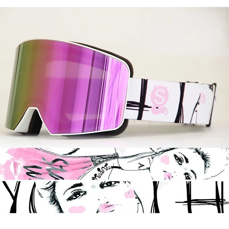 Professional Winter Skiing Eyewear Magnetic Quick Change Double Layers Anti Fog Snowboard Goggles Men Women Ski Goggle Equipment