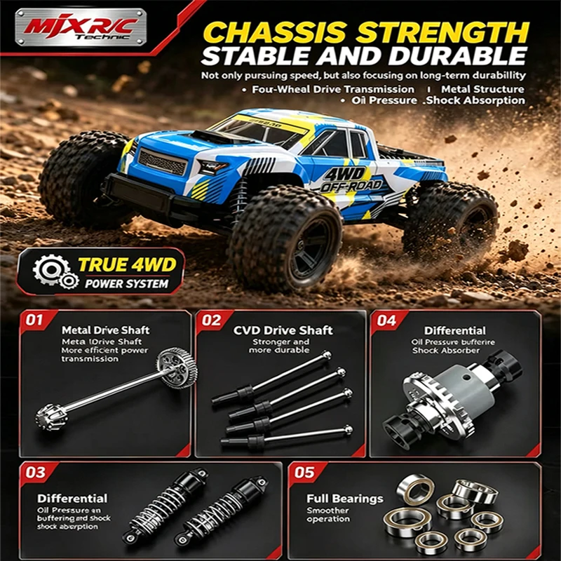 Фото Радиоуправляемая машинка MJX HYPER GO 1:18 Mini Monster 18208, высокоскоростной монстр-трак, внедорожник с двойным корпусом, игрушка для мальчиков, RTR №4