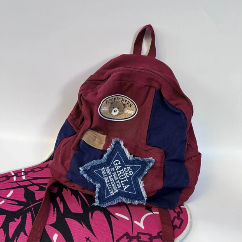 Y2K Korean Fashion Casual Kawaii Book Bag Cute Star Backpack Student Bags Schoolbag Kids Travel Girls Ladies Backpacks For Women