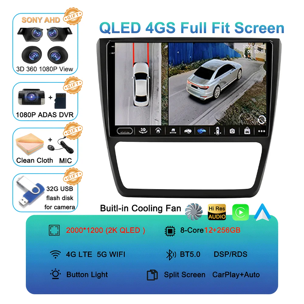 

Carplay 10,1-дюймовый 2 Din Android 15 Автомобильный радиоприемник GPS для SKODA Yeti 5L 2009-2014 Навигационный мультимедийный плеер 2din Авторадио Стерео