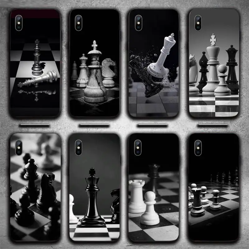 

Chess Board Pieces game pattern Phone Case For iphone 12 11 13 7 8 6 s plus x xs xr pro max mini