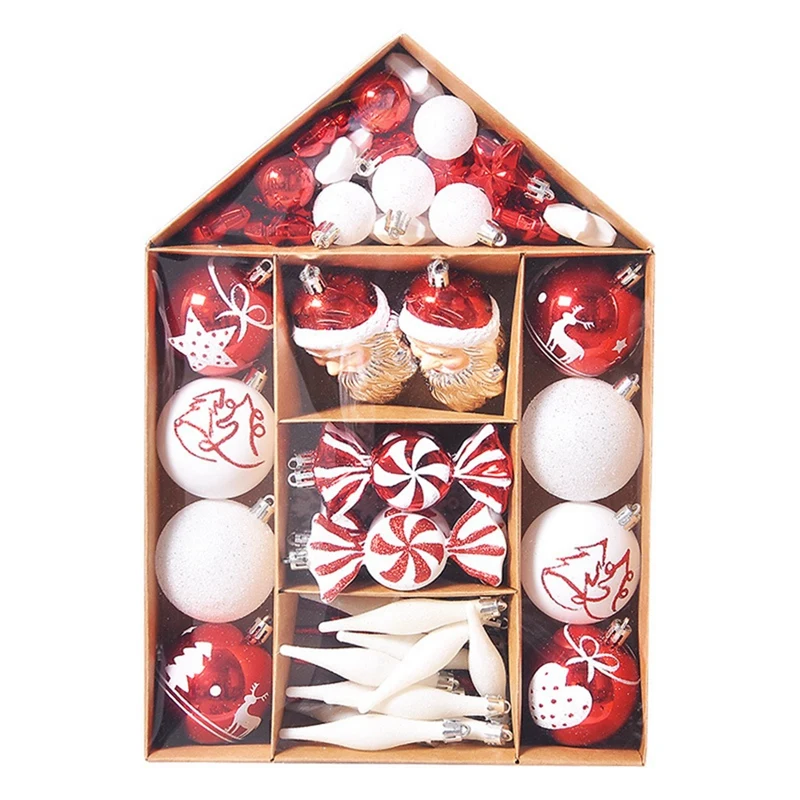 

A63I 70 шт. рождественские украшения шар Рождественская елка гальванический пластиковый шар окрашенный Орнамент Дерево верхняя звезда