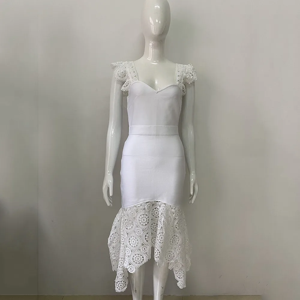 

Женское облегающее платье средней длины, элегантное вечернее праздничное платье белого и бежевого цвета с открытой спиной и разрезом, лето 2023