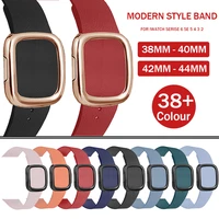 genuine leather loop strap for apple watch 3 4238mm leather modern buckle band for iwatch series 7 6 5 4 40 44mm bracelet belt