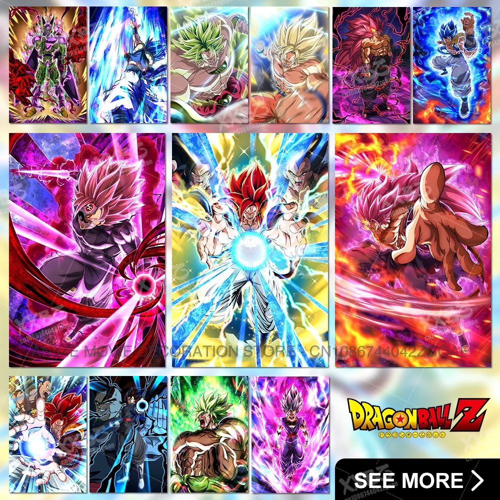 Аниме Драконий жемчуг настенное изображение супер сайян 4 Гоку картины дабура