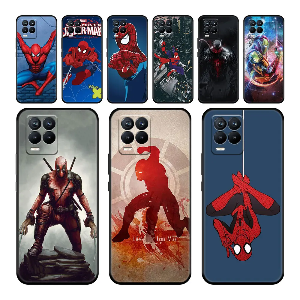 

For Realme X50 Pro 9 5G GT Master 8 8i C21y C21 GT Neo 2 7 Pro 5 6 C11 V13 Phone Case Funda Funda Spider-Man Marvel Comics