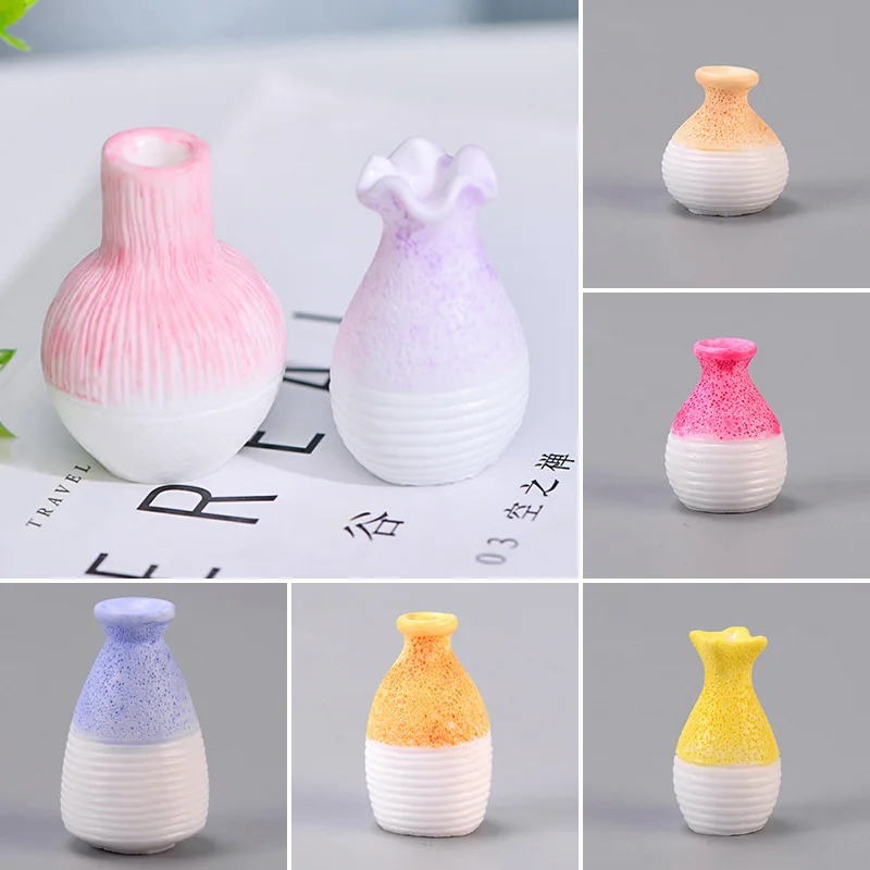 

Mini Vase Resin Simulation Creative Craft Gift Decoration Diy Dollhouse Material Ins Style Micro Landscape Desktop Decoration