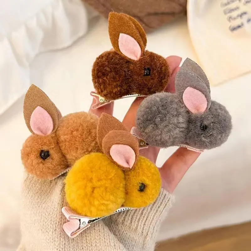 

New 5 Pcs per set autumn and winter children cartoon rabbit hairpin baby cute hairclip side clip hair Accessories