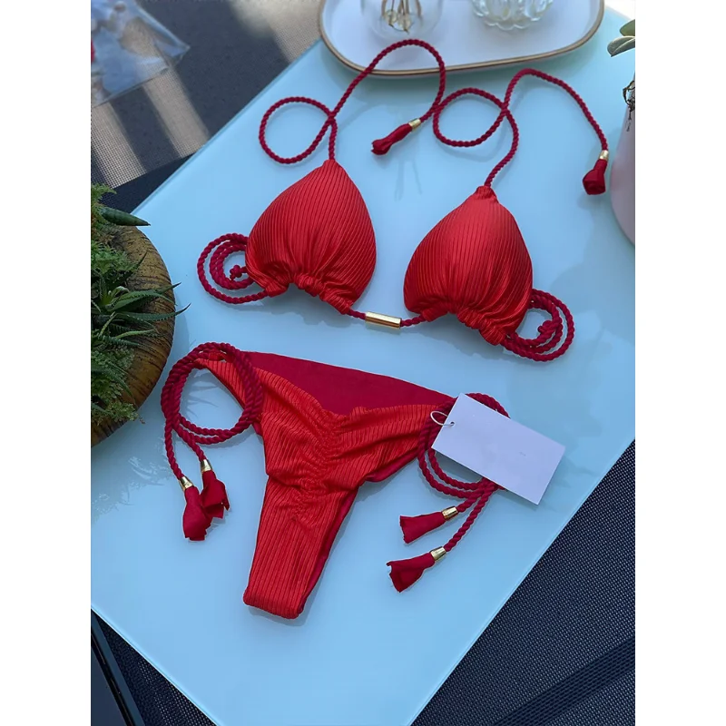 

Bikinis Sexy Bikini Set 2023 Swimsuit Women Hollow out Swimwear Adjustable String Biquini Push Up Female Beachwear