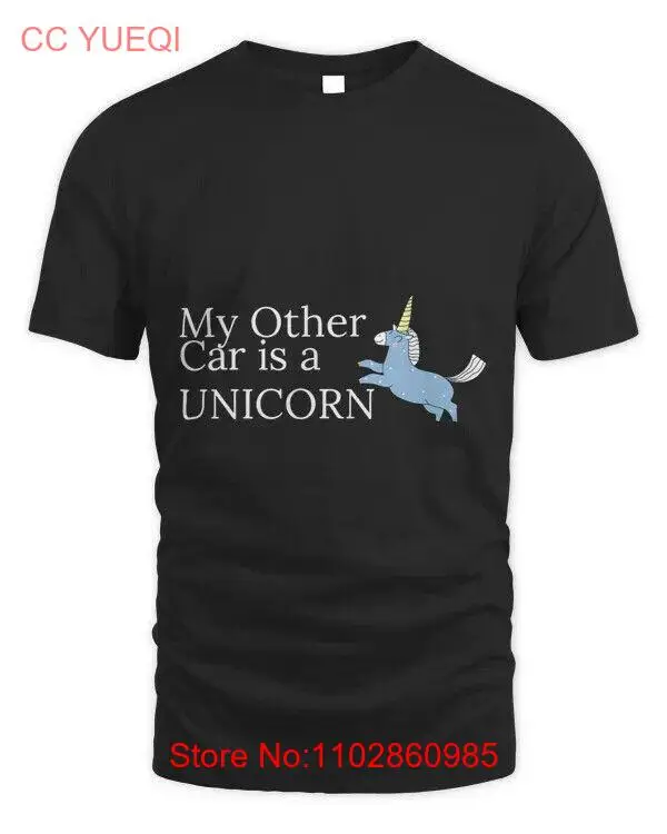Футболка унисекс My Other Car is a Unicorn с милым мультяшным синим единорогом