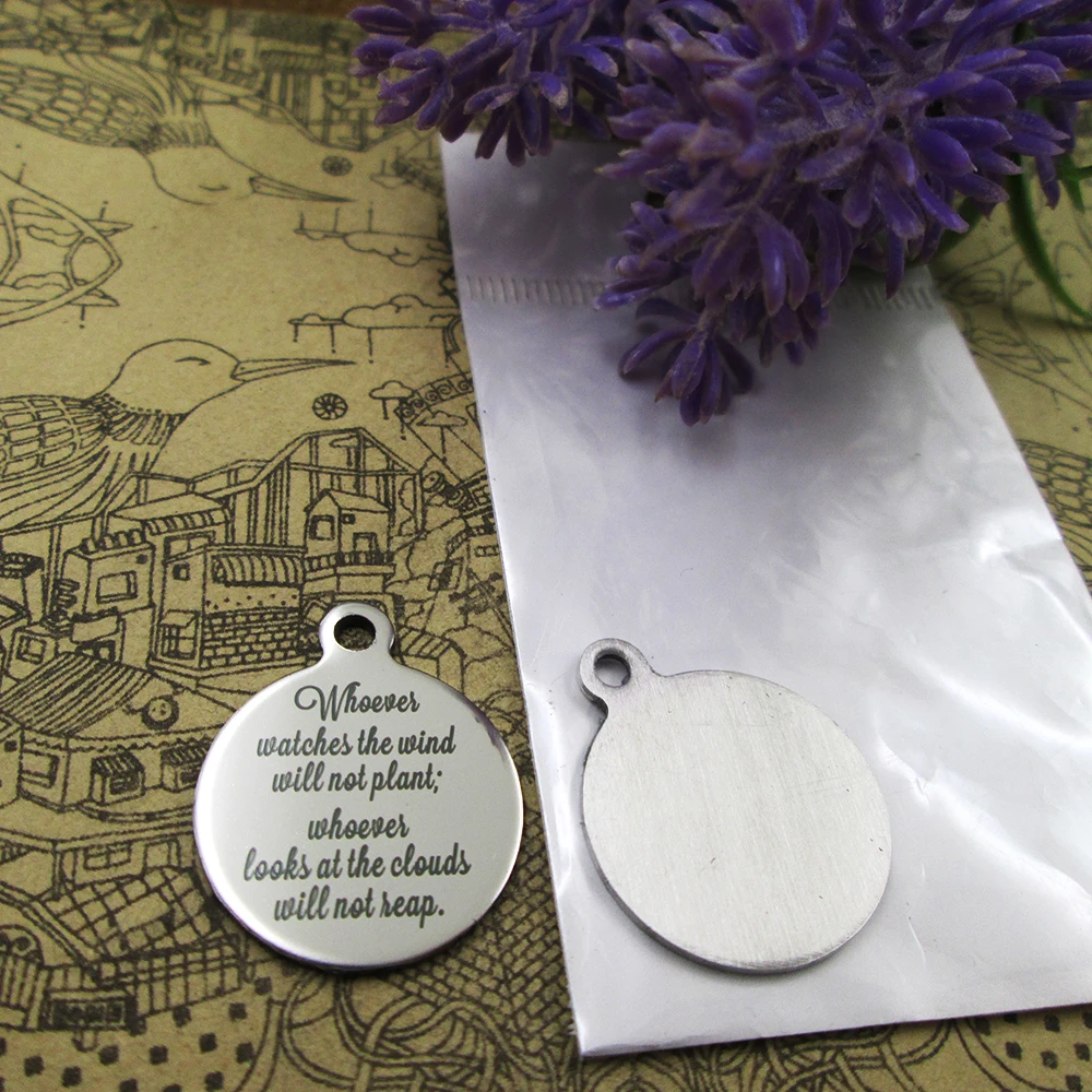 20 шт./лот--&quotВоверные часы ветер не растет...&quot подвеска из нержавеющей стали