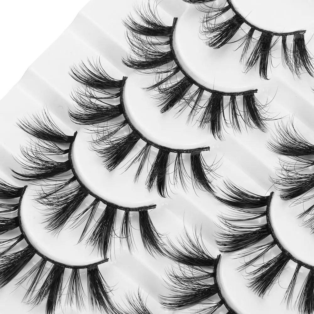 

Длинные натуральные пушистые Многослойные эффекты ручной работы 3D норковые объемные густые ресницы для наращивания накладные ресницы