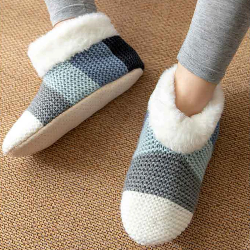 

Home Fuzzy Slipper Womens Winter Furry Contton Warm Plush Anti Skid Grip Sole Indoor Female House Fluffy Shoes Ladies 2023 New