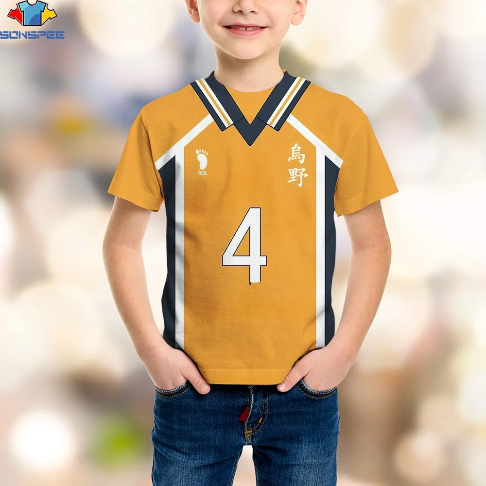 

Спортивные футболки для мальчиков SONSPEE с 3D принтом, баскетбольный волейбол, Детские футболки, летние модные повседневные уличные футболки и...