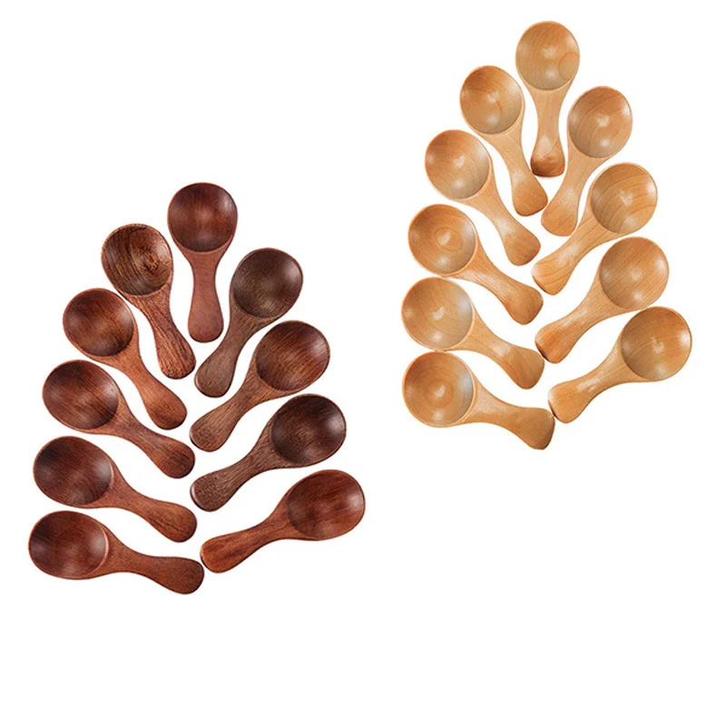 

Small Natural Wooden Spoon Scoop Tea Honey Coffee Condiment Salt Sugar Seasoning Spoon Cooking Tools Tableware Kitchen Gadgets