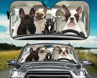 french bulldog family driving car sunshadedogs automobile sunshadecar sunshade automobilecar windshieldcar accessories