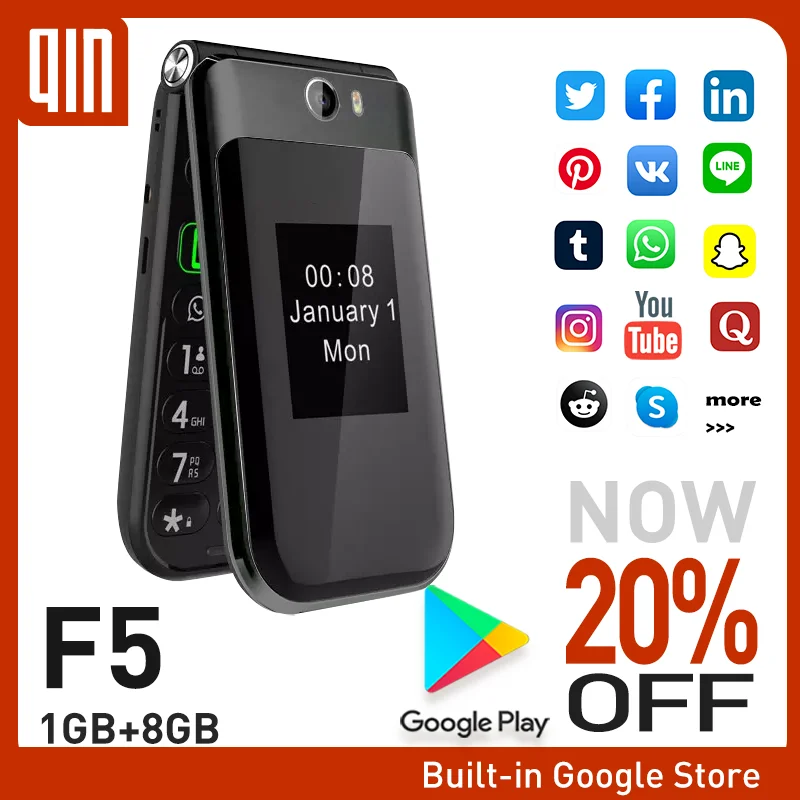 The Best Phone Google Play Available New Model Android Flip Smartphone Supports 1+8GB Free Shipping