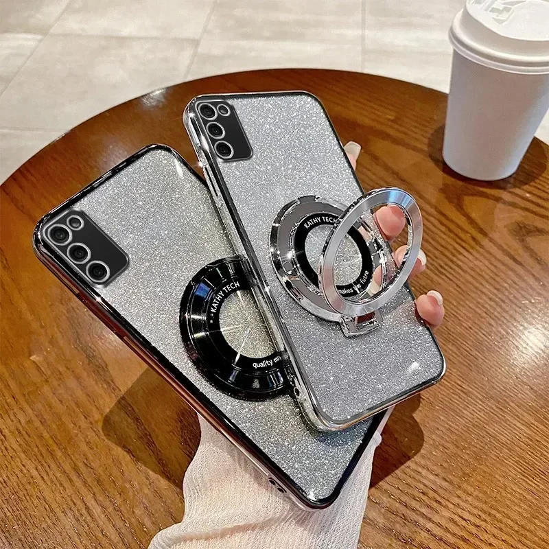 Чехол-подставка с градиентным блеском для Samsung Galaxy S23FE S24 S22 S21 S20 S10 Plus Note 20 Ultra 10 9 A06