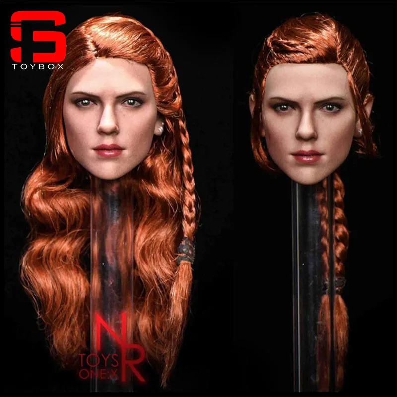 

NRTOYS NR30 1/6 Scarlett Johansson Head Sculpt Female Agent Braid Head Carving Model Fit 12'' Soldier Action Figure Body