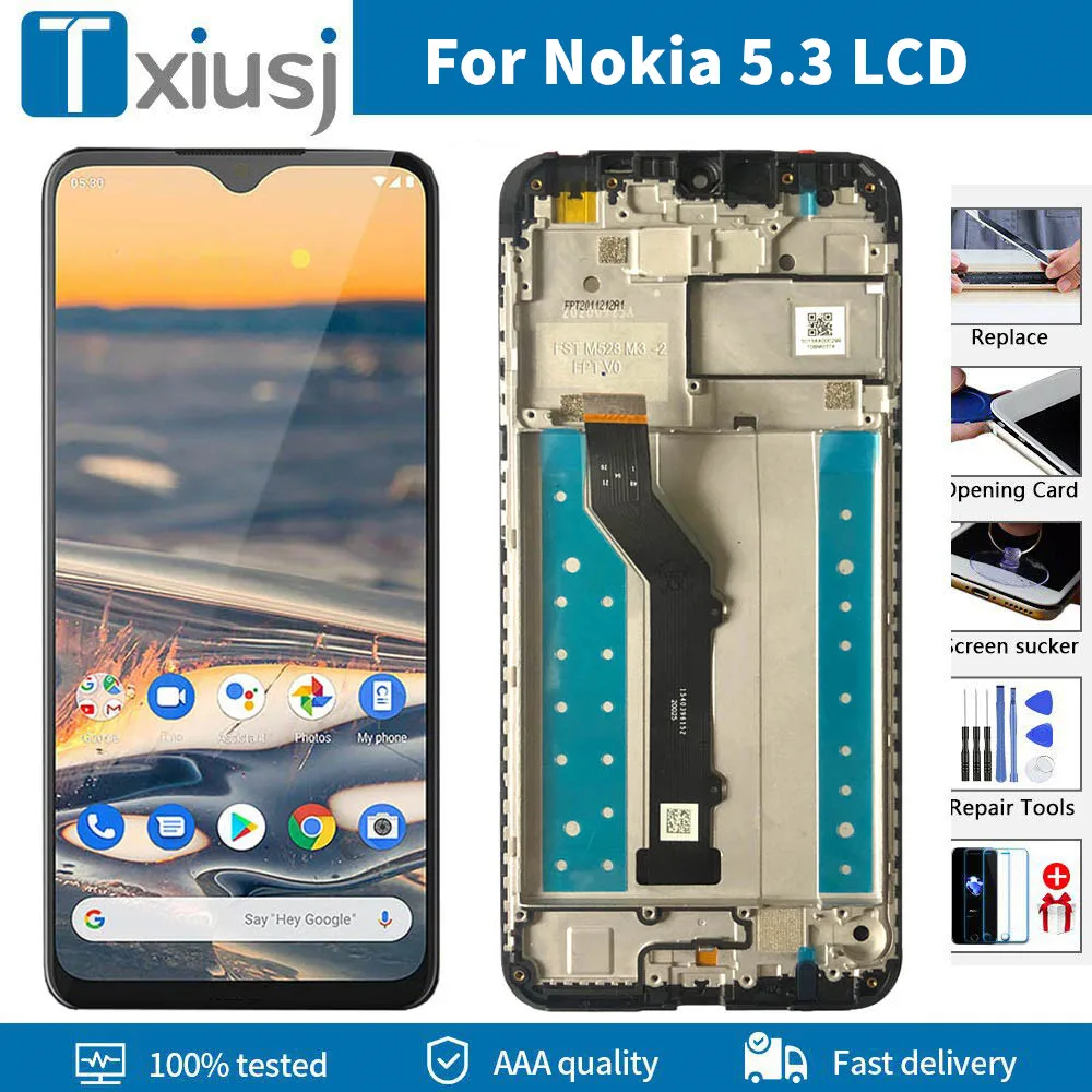 

Original 6.55" Display For Nokia 5.3 LCD TA-1234 Display Touch Screen Replacment TA-1227 TA-1229 TA-1223 For Nokia 5.3 display