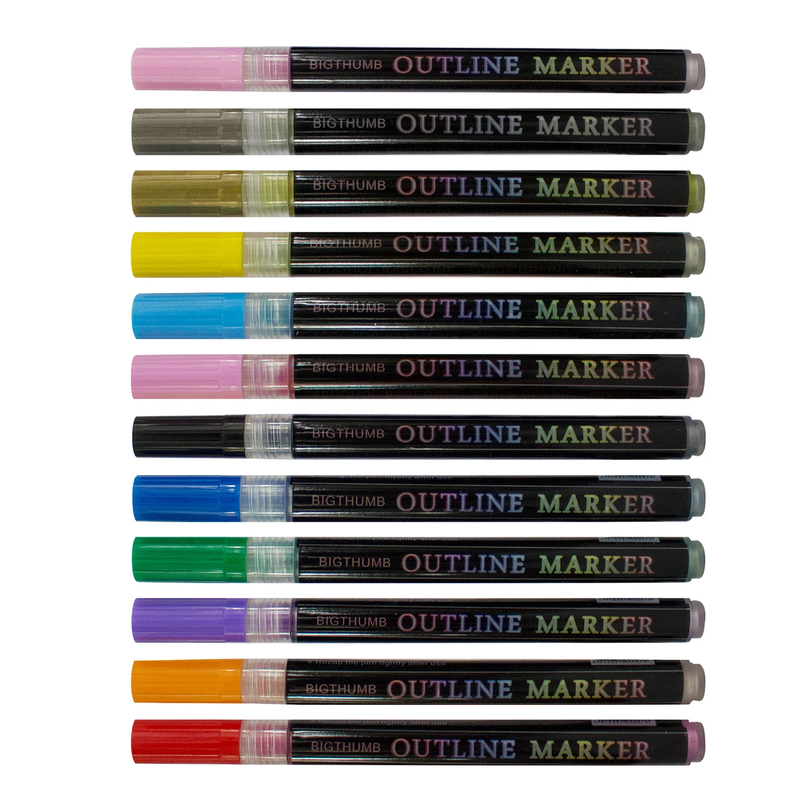 

Двусторонняя контурная ручка, 12 цветов, искусственная подводка, блестящие ручки для рисования, для рождественских открыток, для рисования