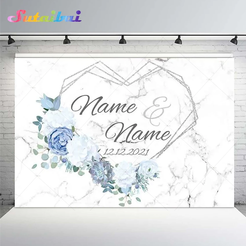 Фотофон для свадебной фотосъемки в фотостудии с изображением белых мраморных